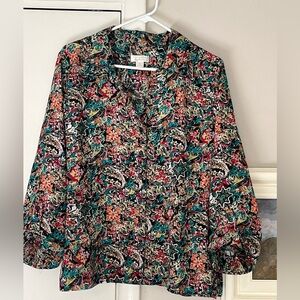 Christopher & Banks Vibrant Paisley Blouse XL